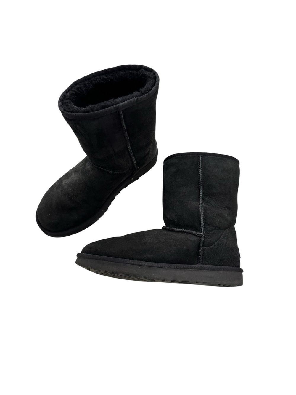 UGG Women's Black Short Shearling Winter Boots Size 10